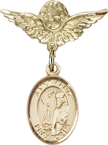 St. Elmo Charm and Angel with Smaller Wings Badge Pin