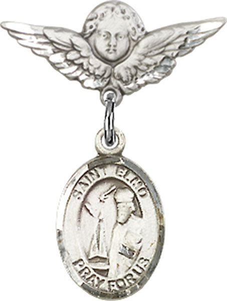 St. Elmo Charm and Angel with Smaller Wings Badge Pin