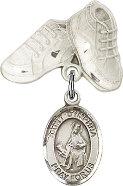 St. Dymphna Charm and Baby Boots Pin