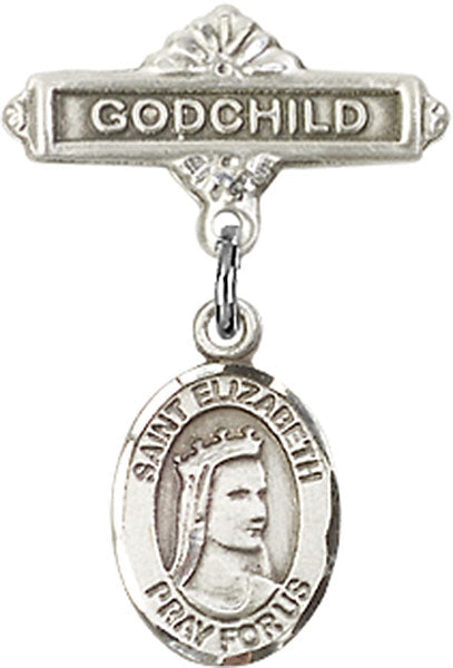 St. Elizabeth of Hungary Charm and Godchild Badge Pin