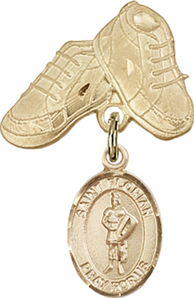 St. Florian Charm and Baby Boots Pin
