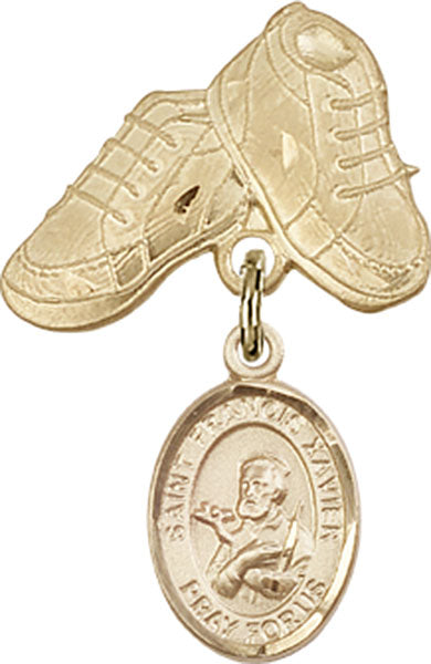St. Francis Xavier Charm and Baby Boots Pin