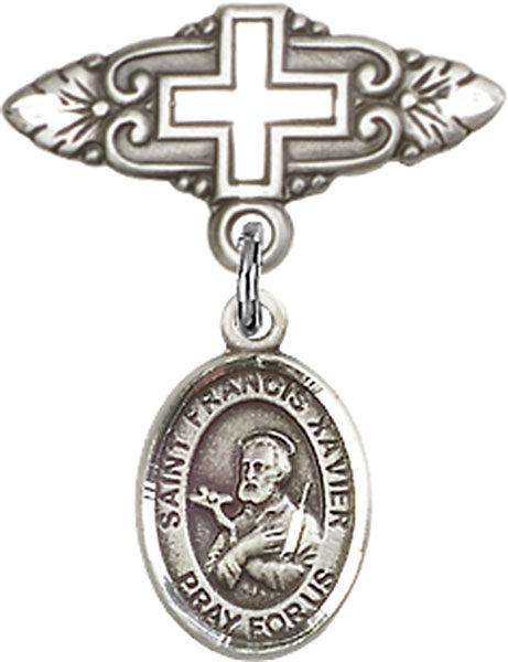 St. Francis Xavier Charm and Badge Pin with Cross