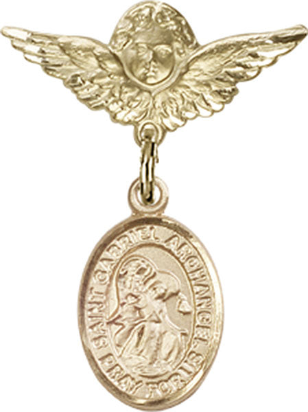 St. Gabriel the Archangel Charm and Angel with Smaller Wings Badge Pin