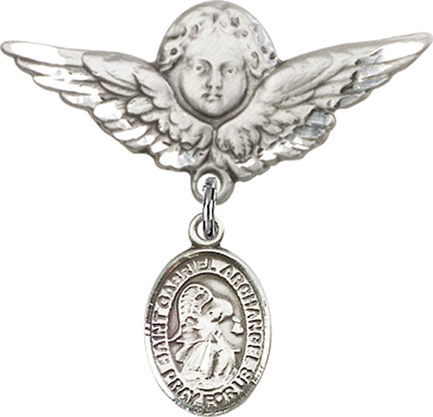 St. Gabriel the Archangel Charm and Angel with Larger Wings Badge Pin