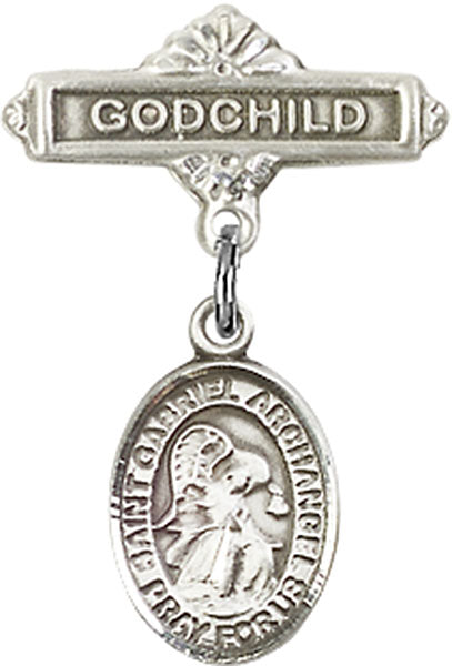 St. Gabriel the Archangel Charm and Godchild Badge Pin