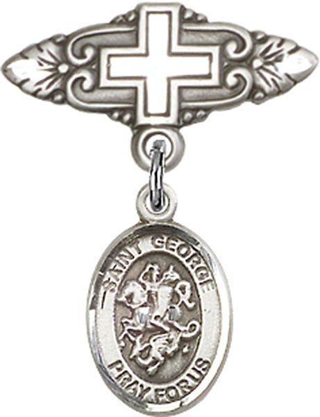 St. George Charm and Badge Pin with Cross