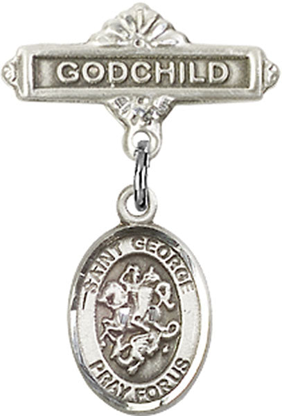 St. George Charm and Godchild Badge Pin
