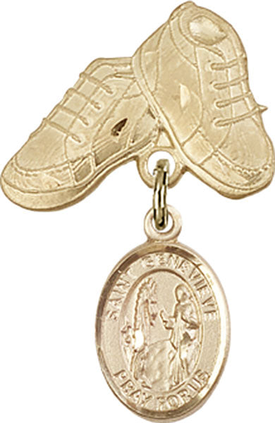 St. Genevieve Charm and Baby Boots Pin