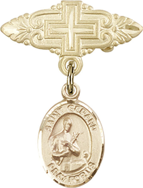 St. Gerard Charm and Badge Pin with Cross