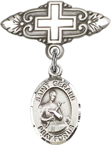 St. Gerard Charm and Badge Pin with Cross