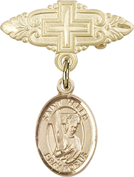 St. Helen Charm and Badge Pin with Cross