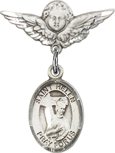 St. Helen Charm and Angel with Smaller Wings Badge Pin