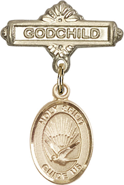 Holy Spirit Charm and Godchild Badge Pin