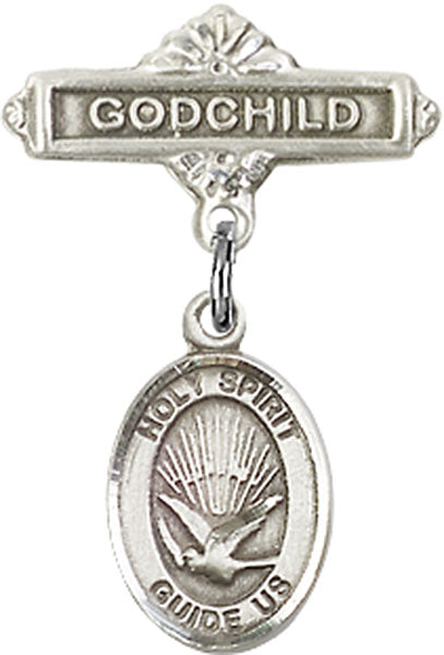 Holy Spirit Charm and Godchild Badge Pin