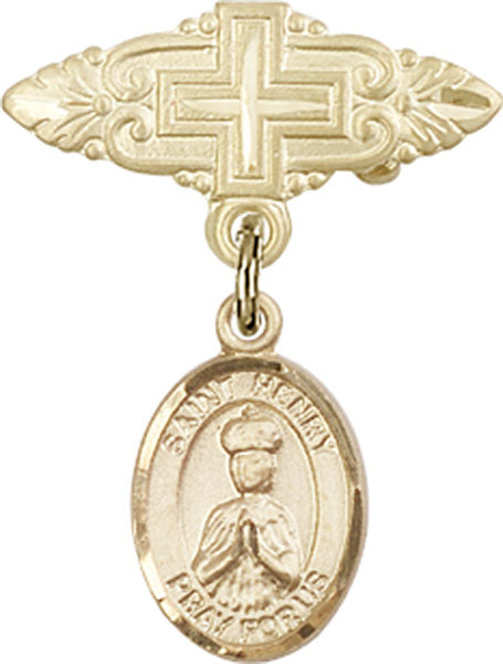 St. Henry II Charm and Badge Pin with Cross