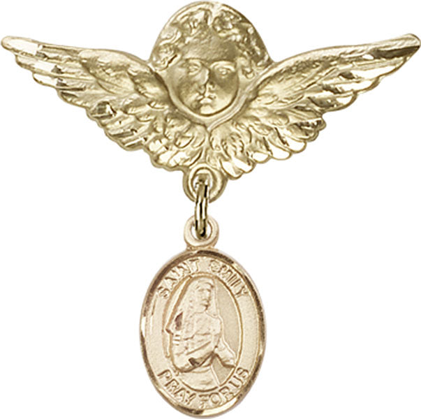 St. Emily de Vialar Charm and Angel with Larger Wings Badge Pin