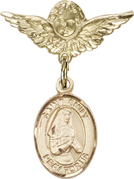 St. Emily de Vialar Charm and Angel with Smaller Wings Badge Pin