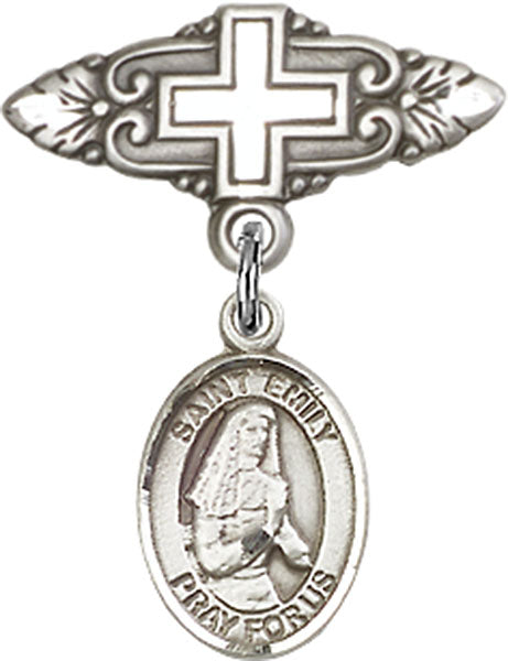 St. Emily de Vialar Charm and Badge Pin with Cross