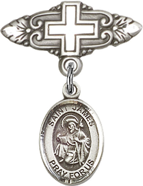 St. James the Greater Charm and Badge Pin with Cross
