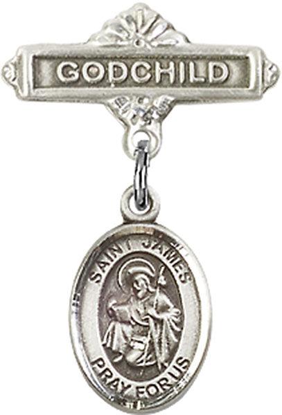 St. James the Greater Charm and Godchild Badge Pin