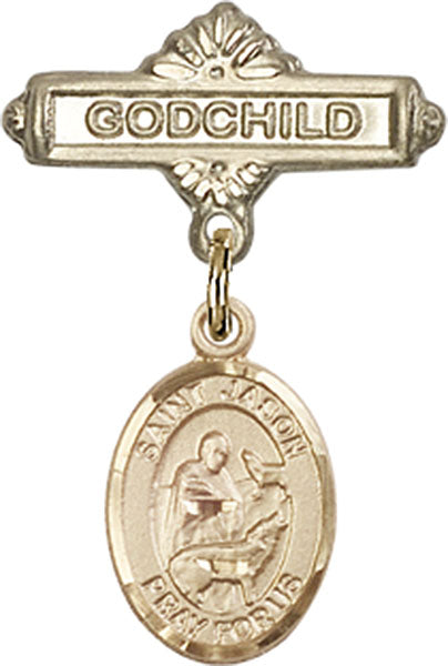 St. Jason Charm and Godchild Badge Pin