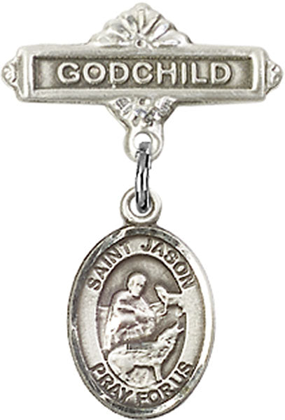 St. Jason Charm and Godchild Badge Pin