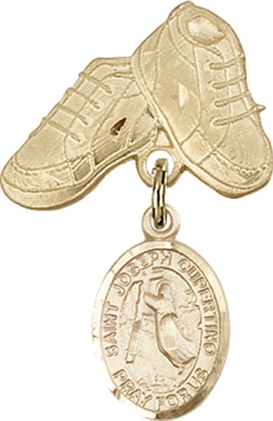 St. Joseph of Cupertino Charm and Baby Boots Pin