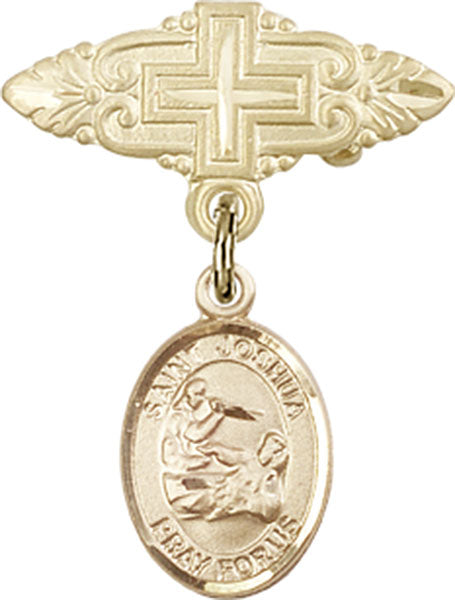 St. Joshua Charm and Badge Pin with Cross