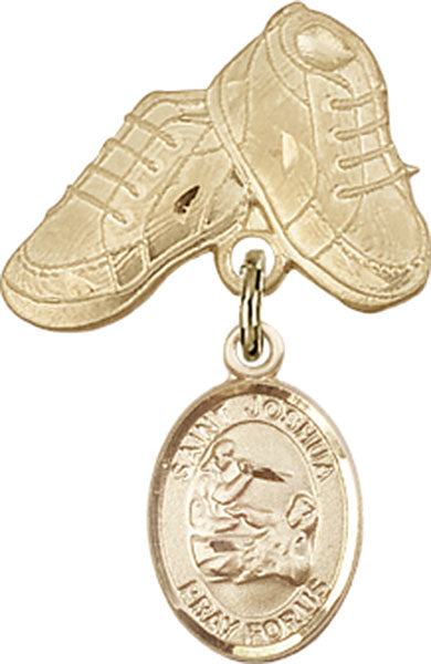 St. Joshua Charm and Baby Boots Pin