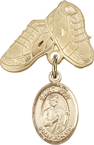 St. Jude Thaddeus Charm and Baby Boots Pin