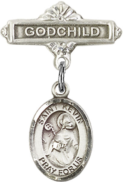 St. Kevin Charm and Godchild Badge Pin