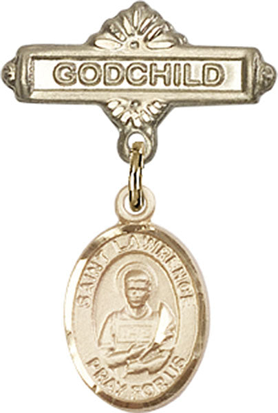 St. Lawrence Charm and Godchild Badge Pin