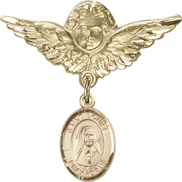 St. Louise de Marillac Charm and Angel with Larger Wings Badge Pin