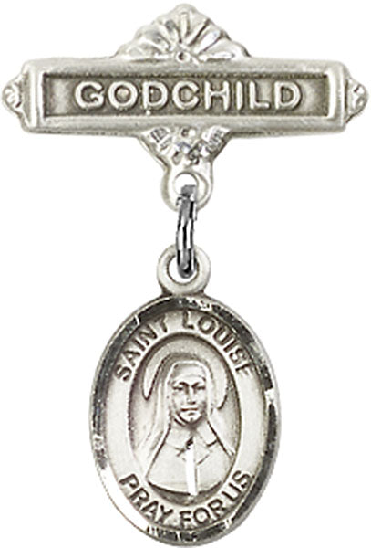 St. Louise de Marillac Charm and Godchild Badge Pin