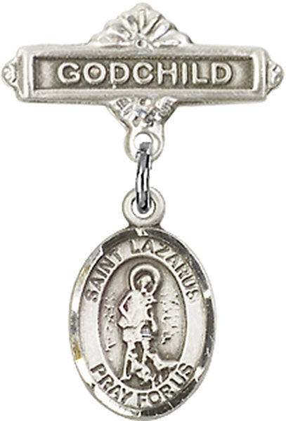 St. Lazarus Charm and Godchild Badge Pin