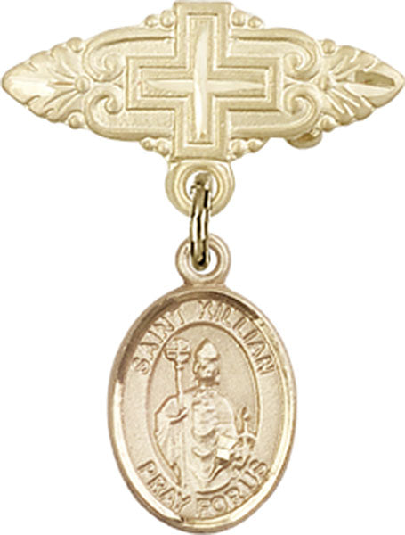 St. Kilian Charm and Badge Pin with Cross