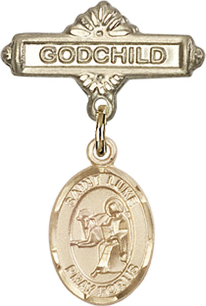 St. Luke the Apostle Charm and Godchild Badge Pin