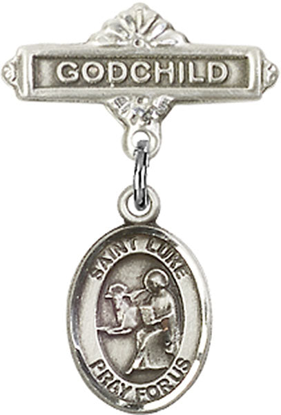 St. Luke the Apostle Charm and Godchild Badge Pin
