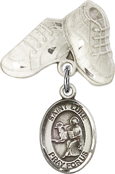 St. Luke the Apostle Charm and Baby Boots Pin