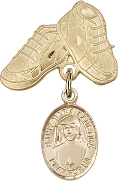 St. Maria Faustina Charm and Baby Boots Pin