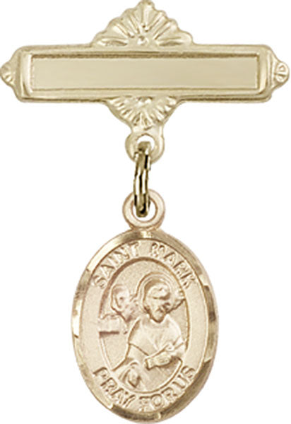 St. Mark the Evangelist Charm and Polished Engravable Badge Pin