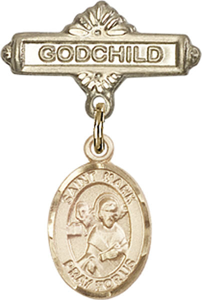 St. Mark the Evangelist Charm and Godchild Badge Pin