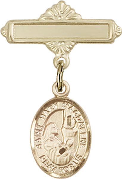 St. Mary Magdalene Charm and Polished Engravable Badge Pin