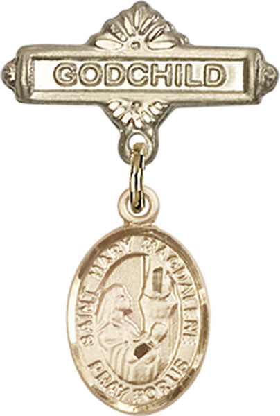St. Mary Magdalene Charm and Godchild Badge Pin