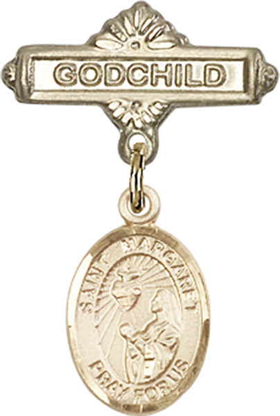 St. Margaret Mary Alacoque Charm and Godchild Badge Pin