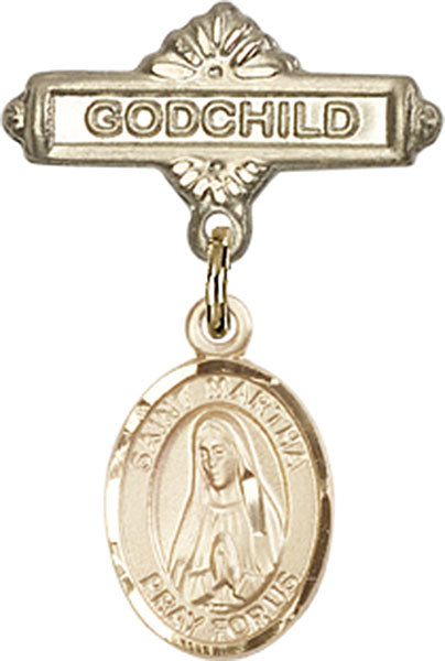 St. Martha Charm and Godchild Badge Pin