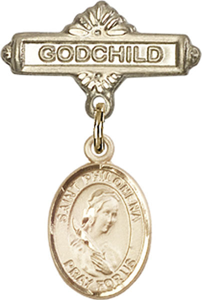 St. Philomena Charm and Godchild Badge Pin