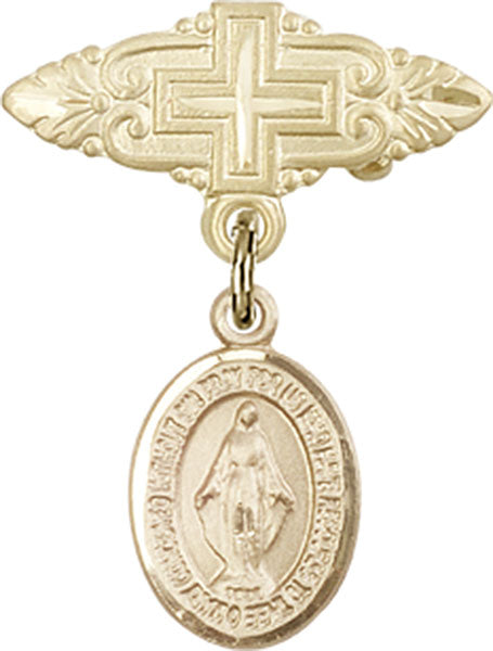 Miraculous Charm and Badge Pin with Cross