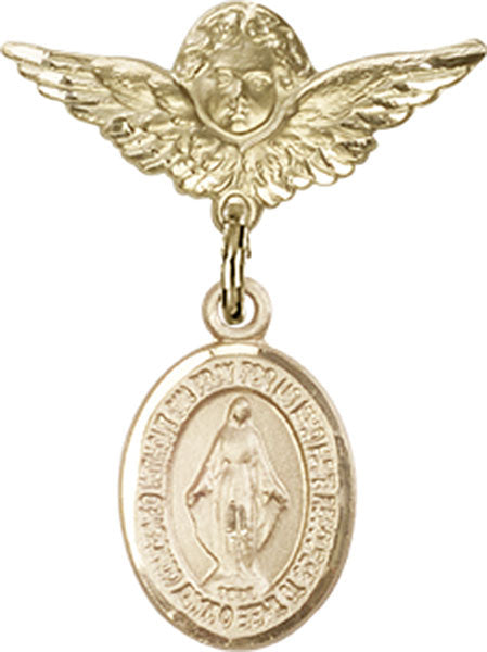 Miraculous Charm and Angel with Smaller Wings Badge Pin